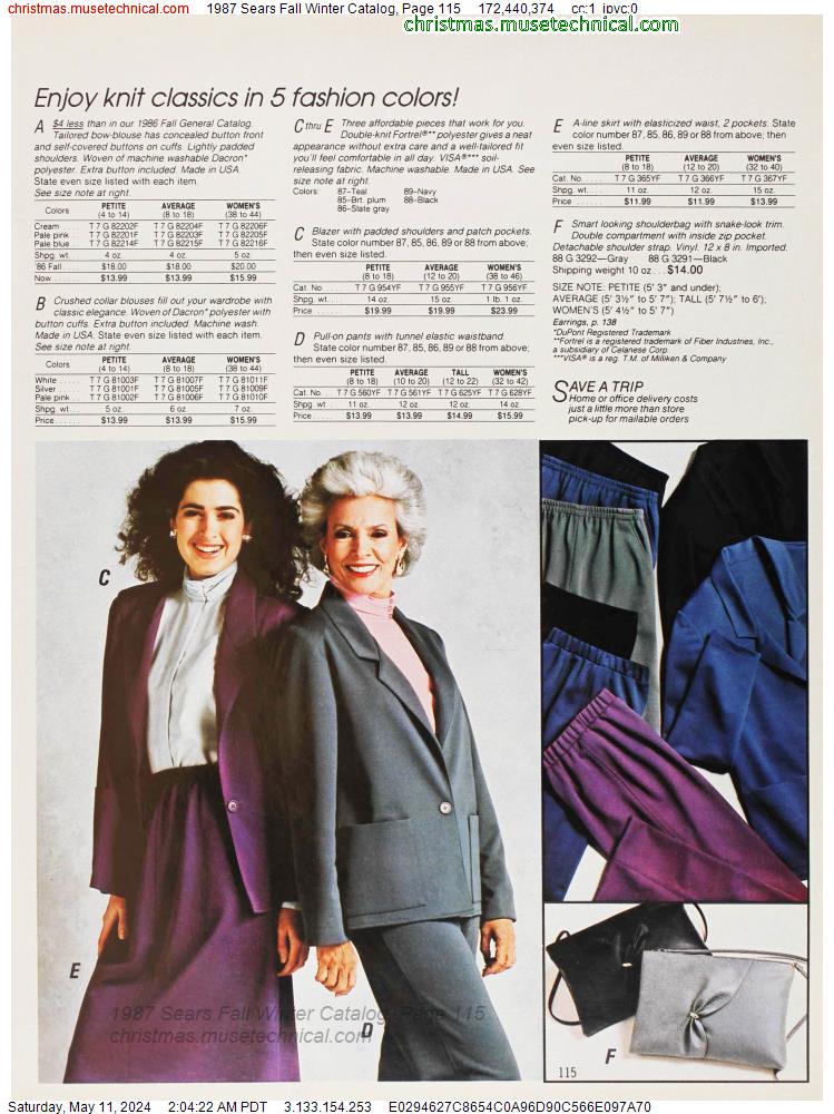 1987 Sears Fall Winter Catalog, Page 115