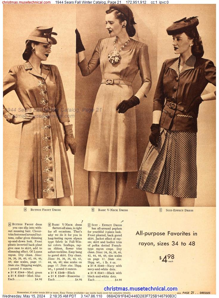 1944 Sears Fall Winter Catalog, Page 21