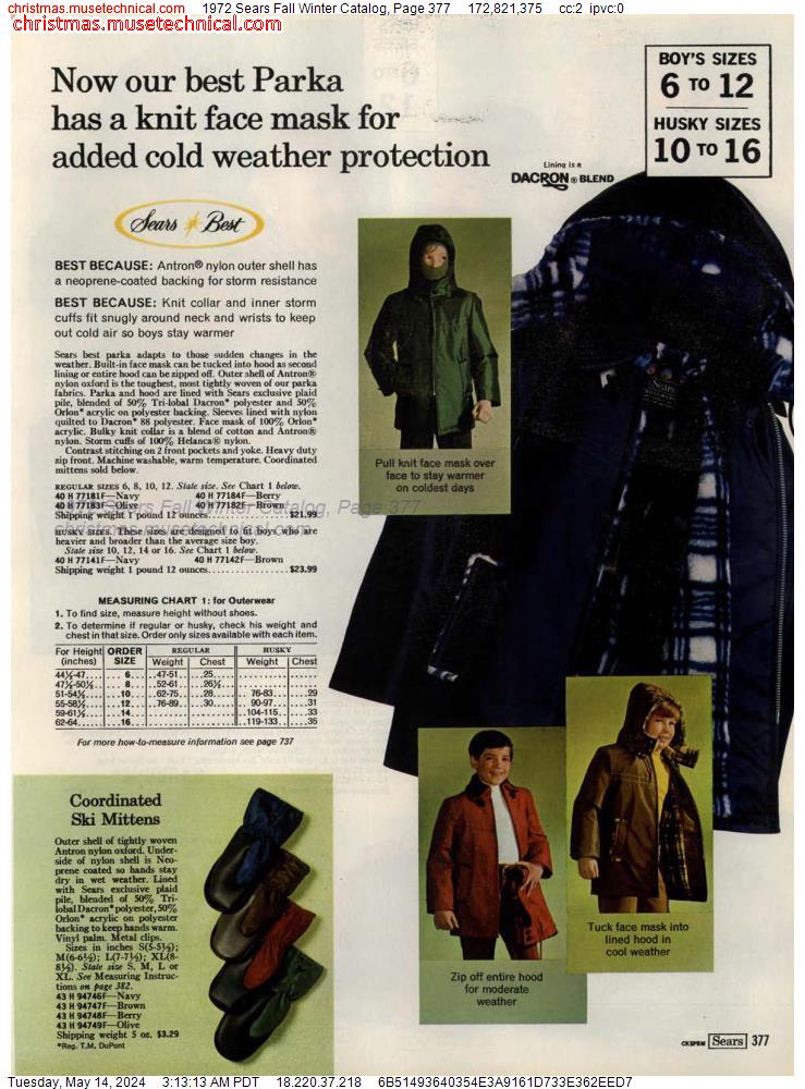 1972 Sears Fall Winter Catalog, Page 377