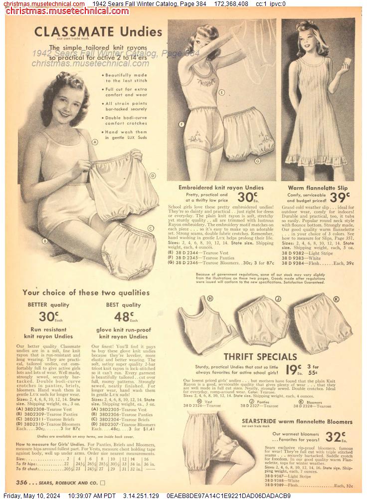 1942 Sears Fall Winter Catalog, Page 384
