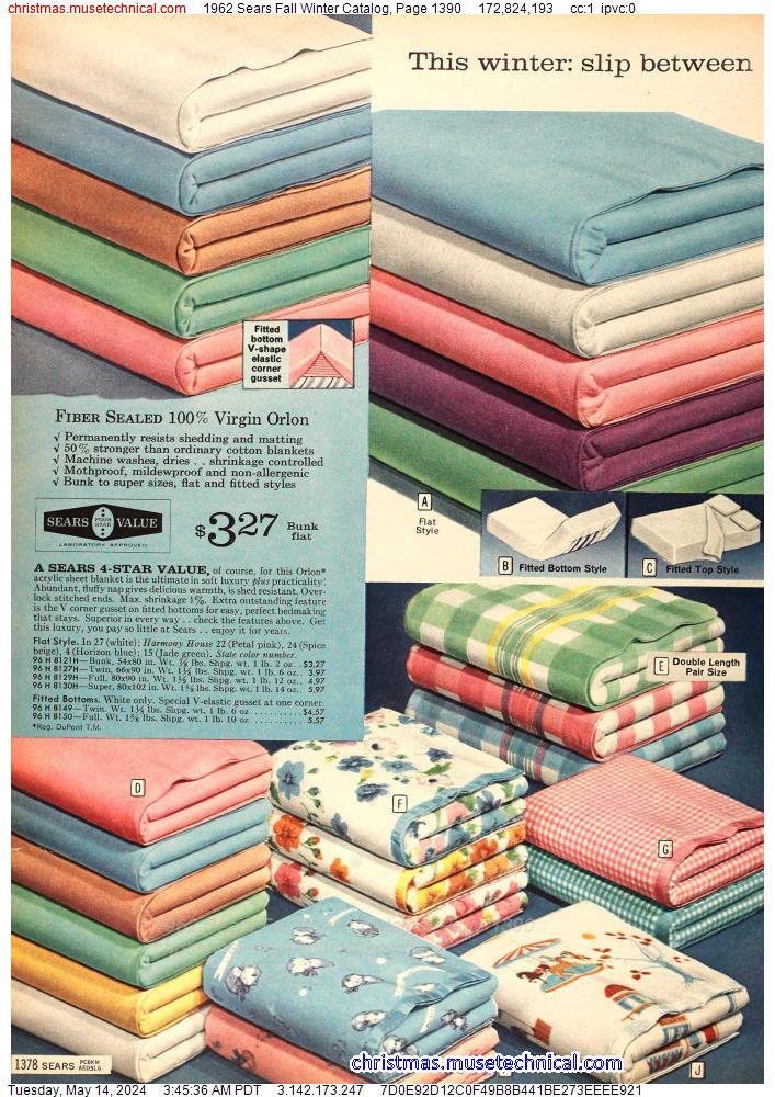 1962 Sears Fall Winter Catalog, Page 1390