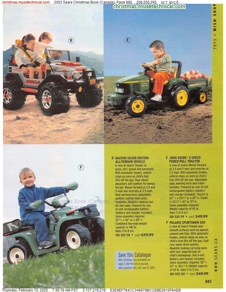 2003 Sears Christmas Book (Canada), Page 885