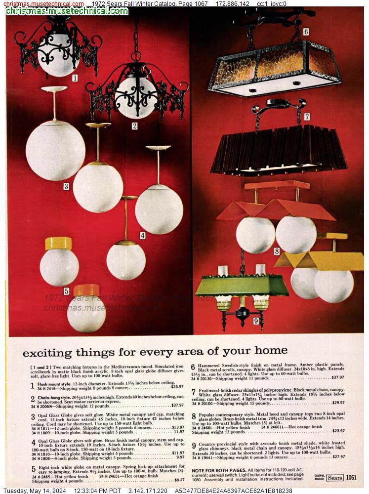 1972 Sears Fall Winter Catalog, Page 1067
