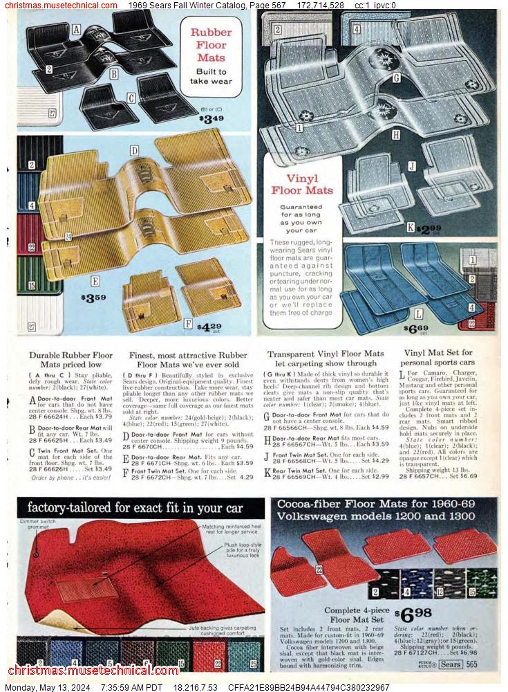 1969 Sears Fall Winter Catalog, Page 567