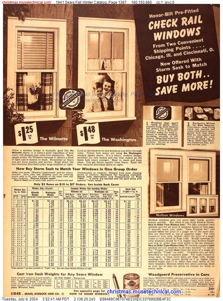 1941 Sears Fall Winter Catalog, Page 1387