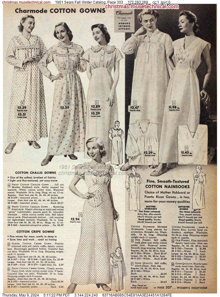 1951 Sears Fall Winter Catalog, Page 303