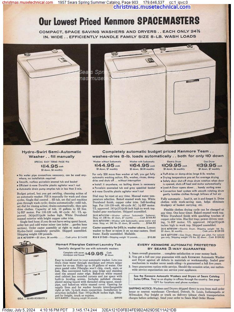 1957 Sears Spring Summer Catalog, Page 903