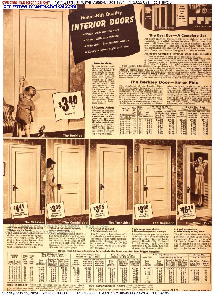1941 Sears Fall Winter Catalog, Page 1384