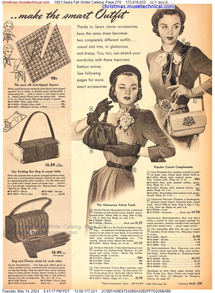 1951 Sears Fall Winter Catalog, Page 279