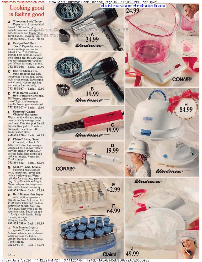 1994 Sears Christmas Book (Canada), Page 36