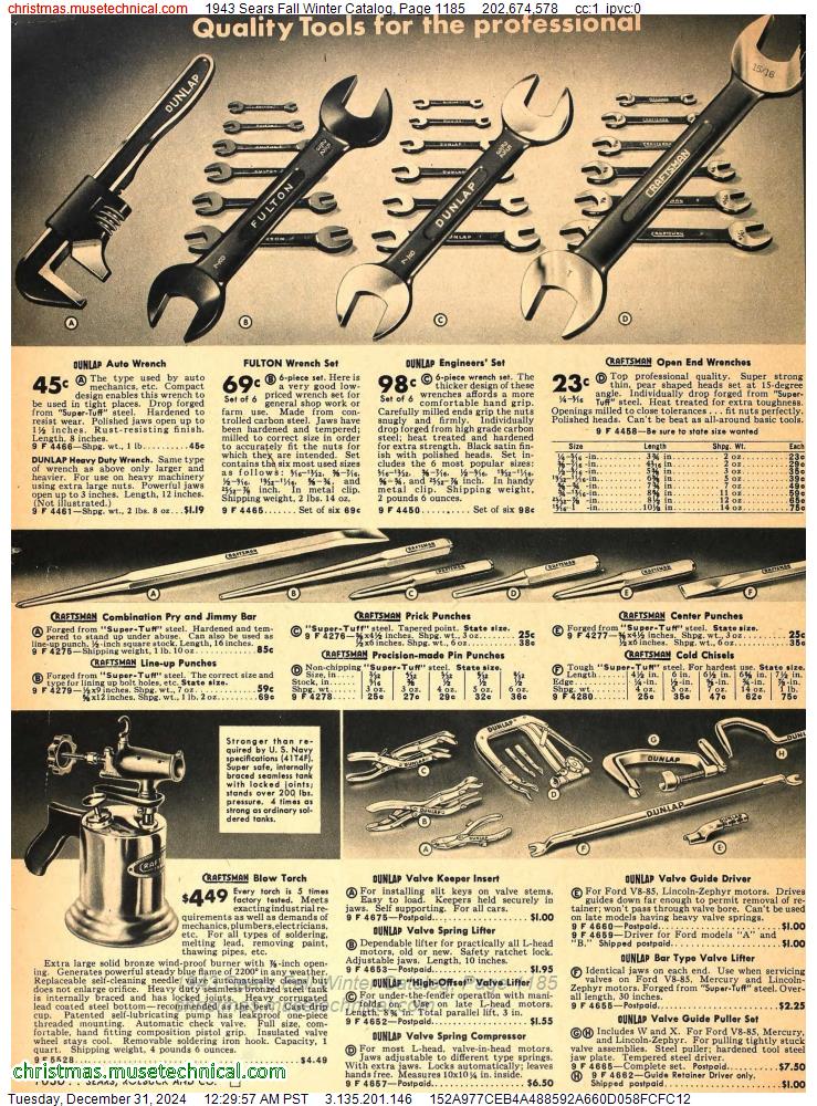 1943 Sears Fall Winter Catalog, Page 1185