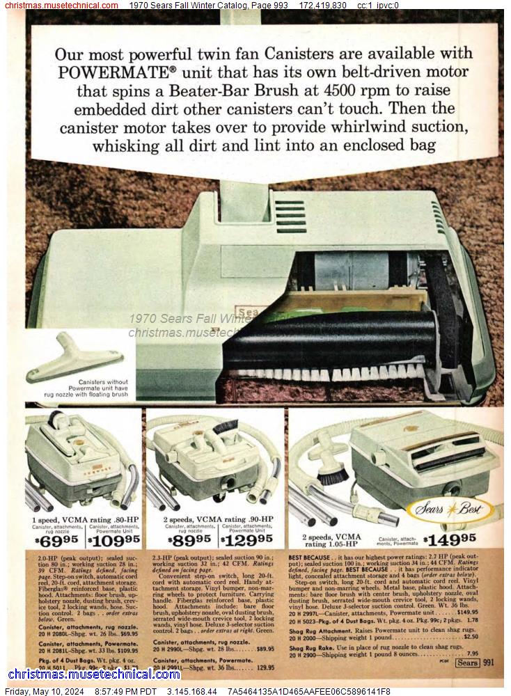 1970 Sears Fall Winter Catalog, Page 993