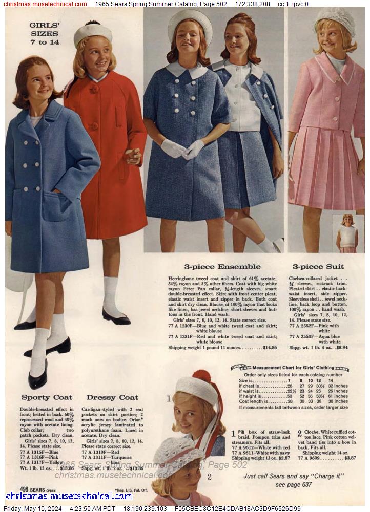 1965 Sears Spring Summer Catalog, Page 502