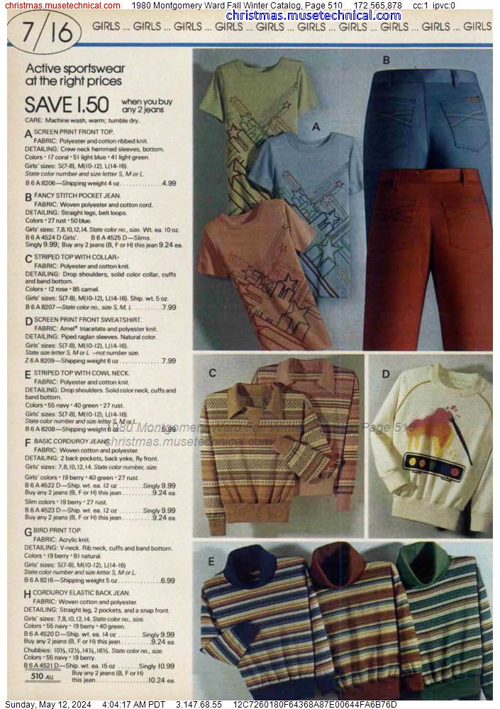 1980 Montgomery Ward Fall Winter Catalog, Page 510