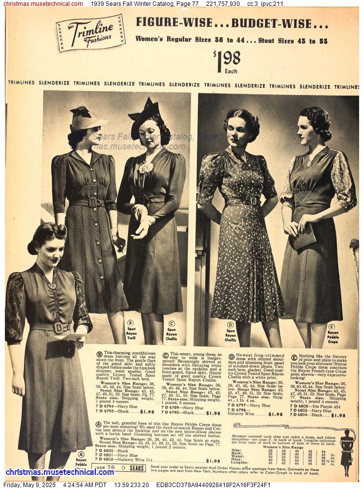 1939 Sears Fall Winter Catalog, Page 77