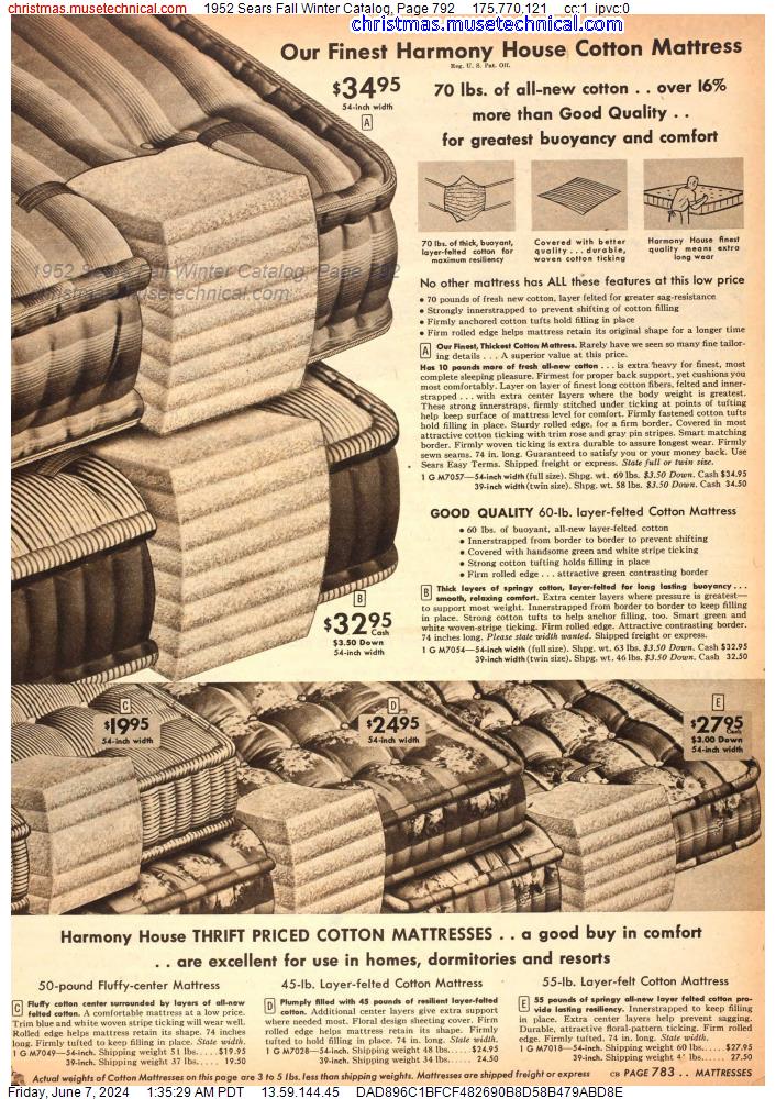 1952 Sears Fall Winter Catalog, Page 792