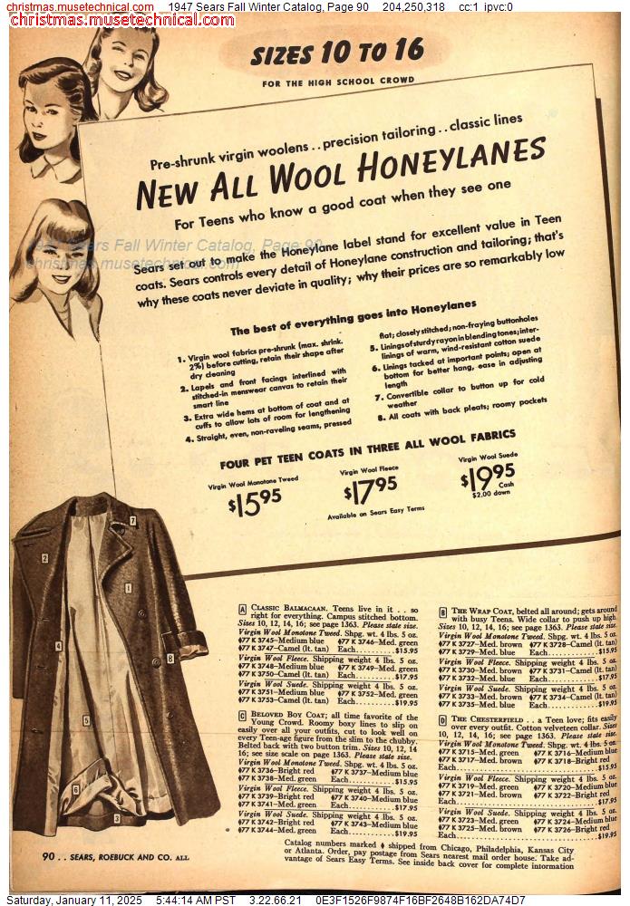 1947 Sears Fall Winter Catalog, Page 90