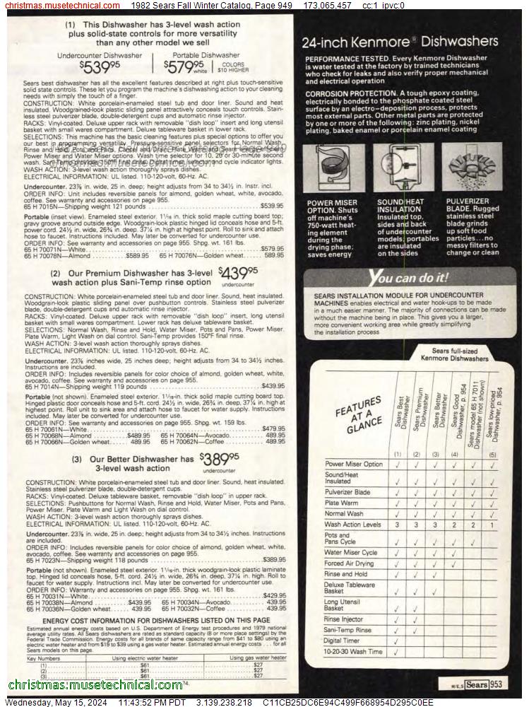 1982 Sears Fall Winter Catalog, Page 949
