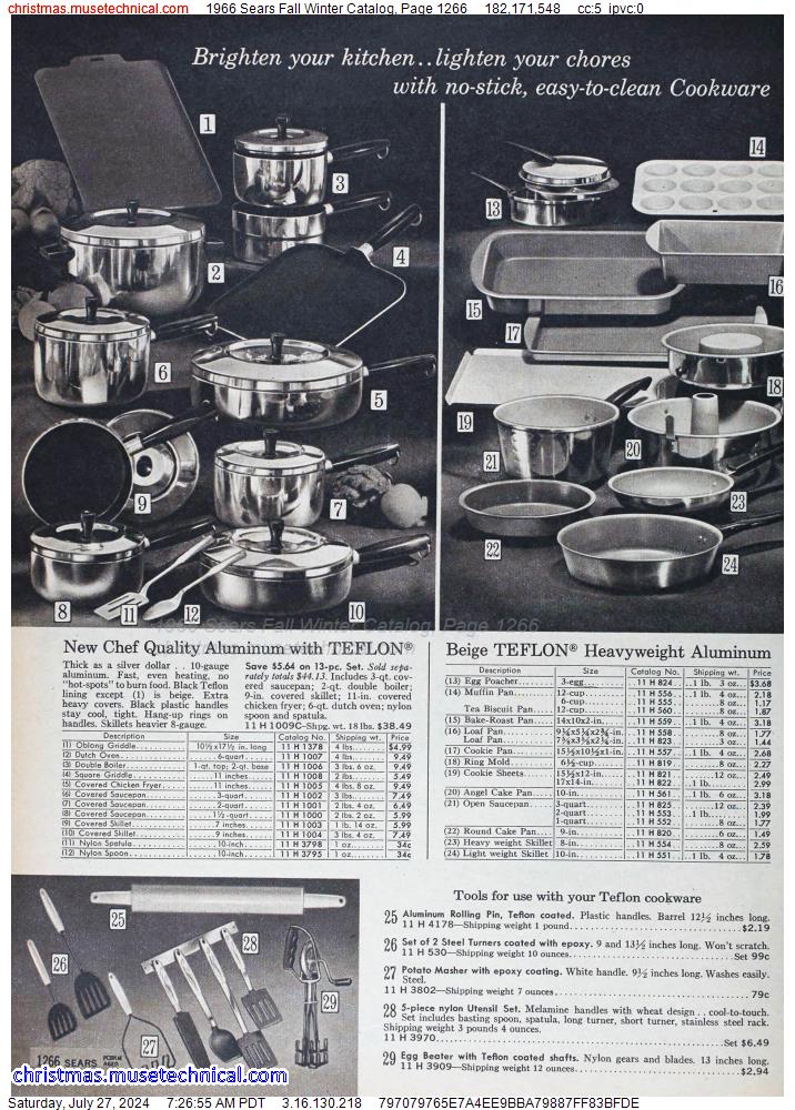 1966 Sears Fall Winter Catalog, Page 1266