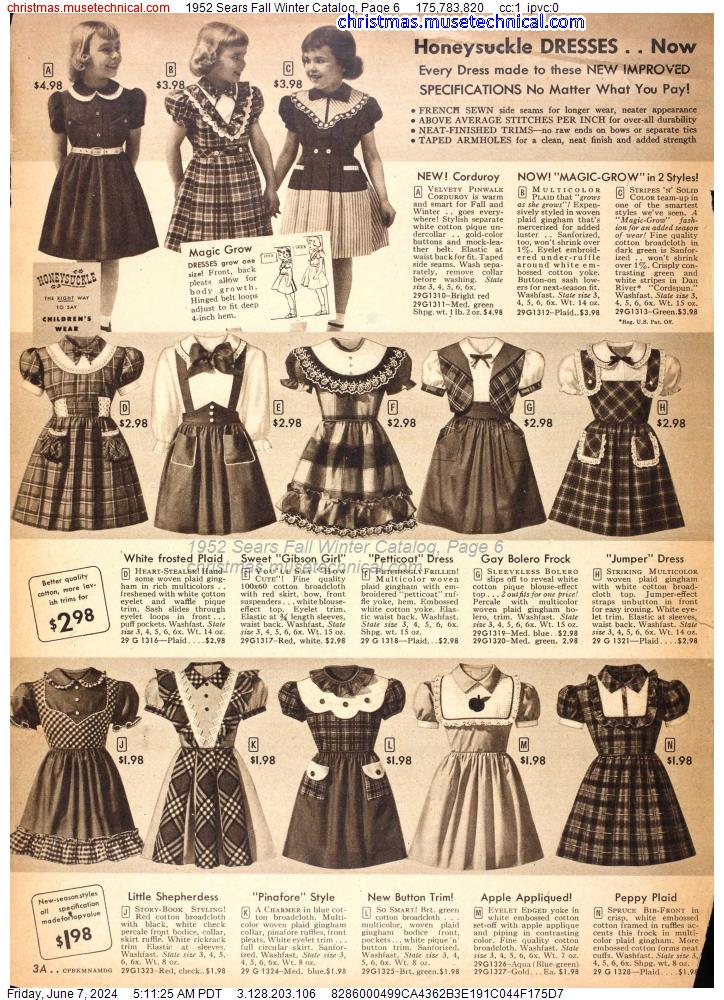 1952 Sears Fall Winter Catalog, Page 6