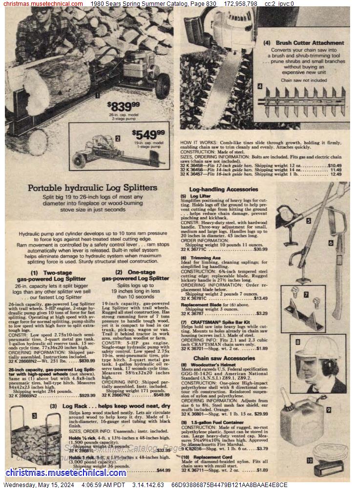 1980 Sears Spring Summer Catalog, Page 830