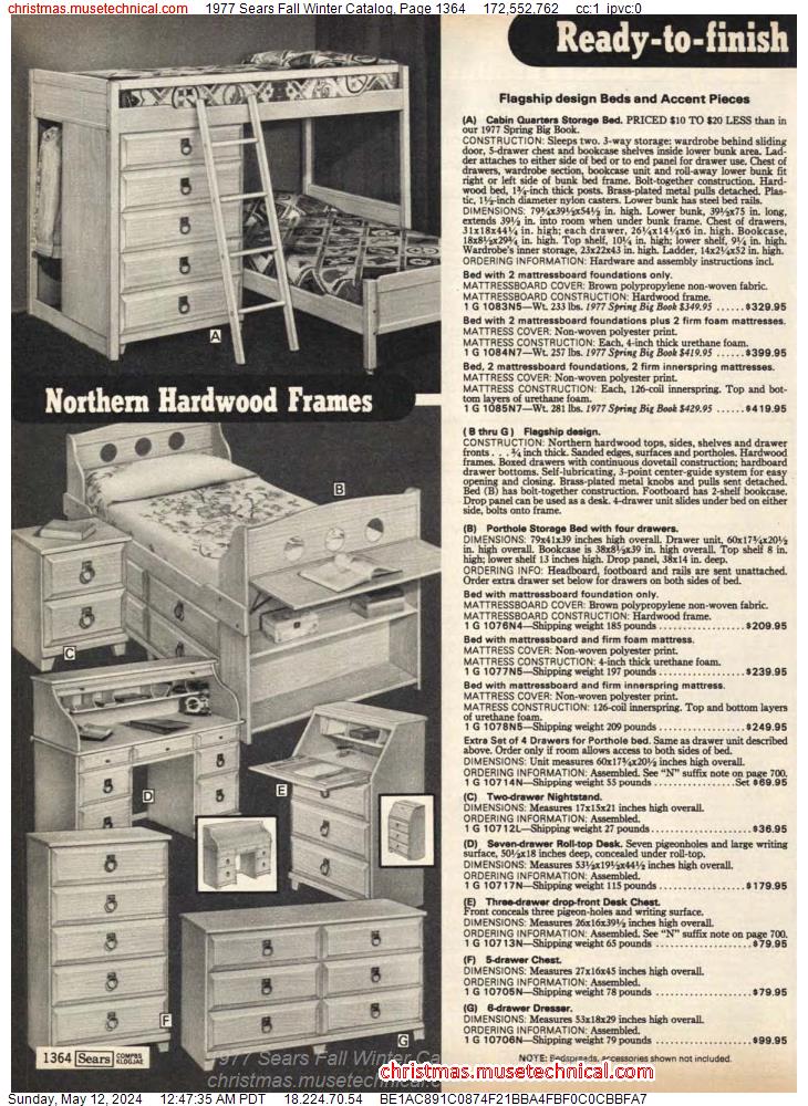 1977 Sears Fall Winter Catalog, Page 1364