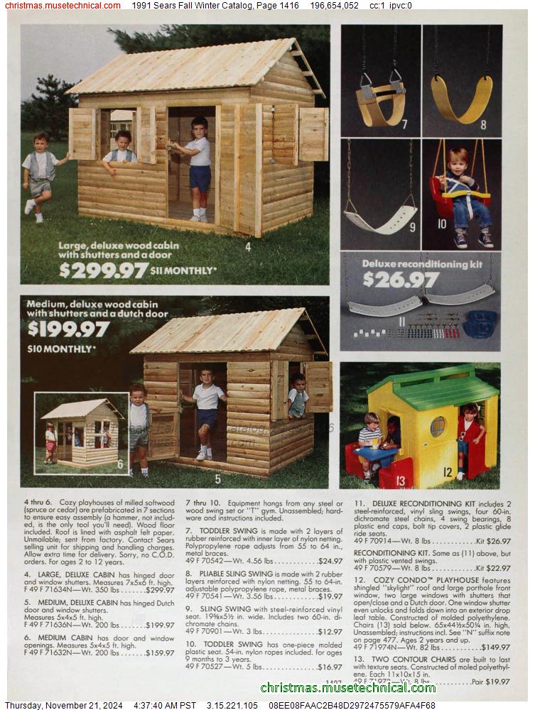 1991 Sears Fall Winter Catalog, Page 1416