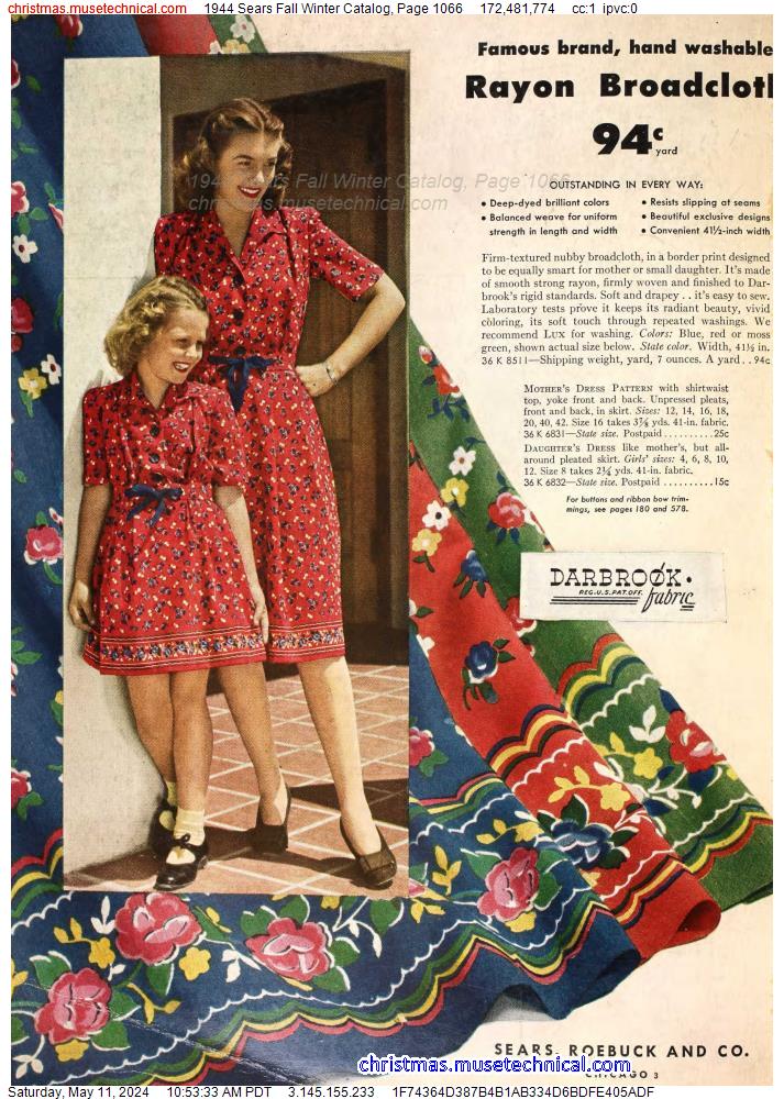 1944 Sears Fall Winter Catalog, Page 1066
