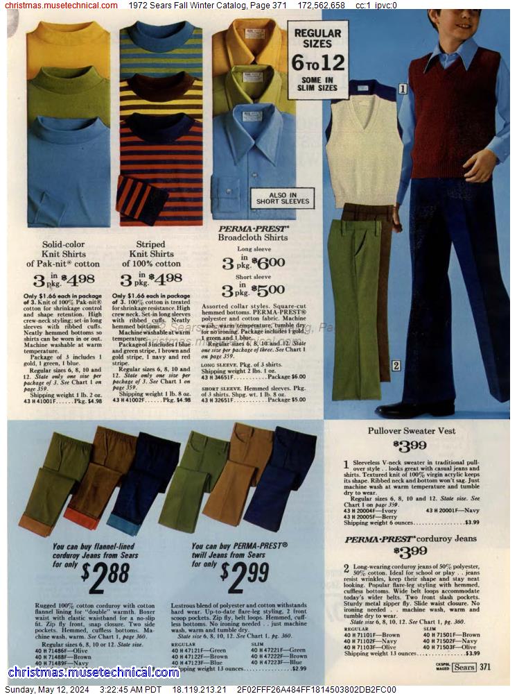 1972 Sears Fall Winter Catalog, Page 371