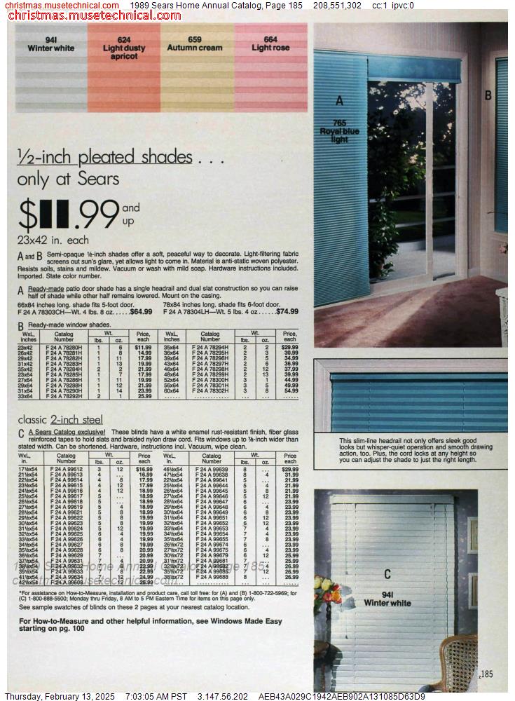 1989 Sears Home Annual Catalog, Page 185