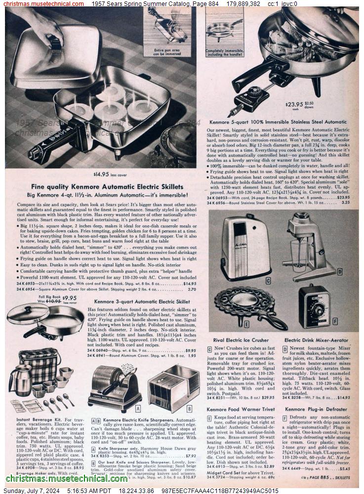 1957 Sears Spring Summer Catalog, Page 884