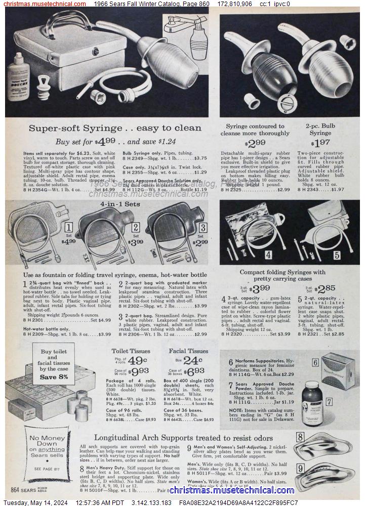 1966 Sears Fall Winter Catalog, Page 860