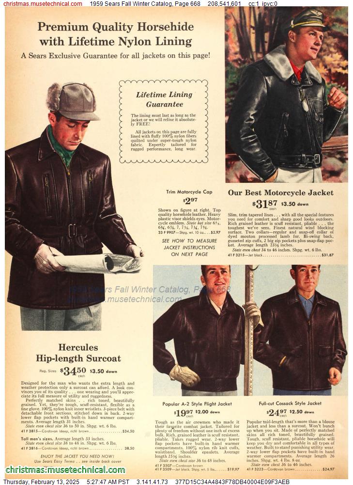 1959 Sears Fall Winter Catalog, Page 668