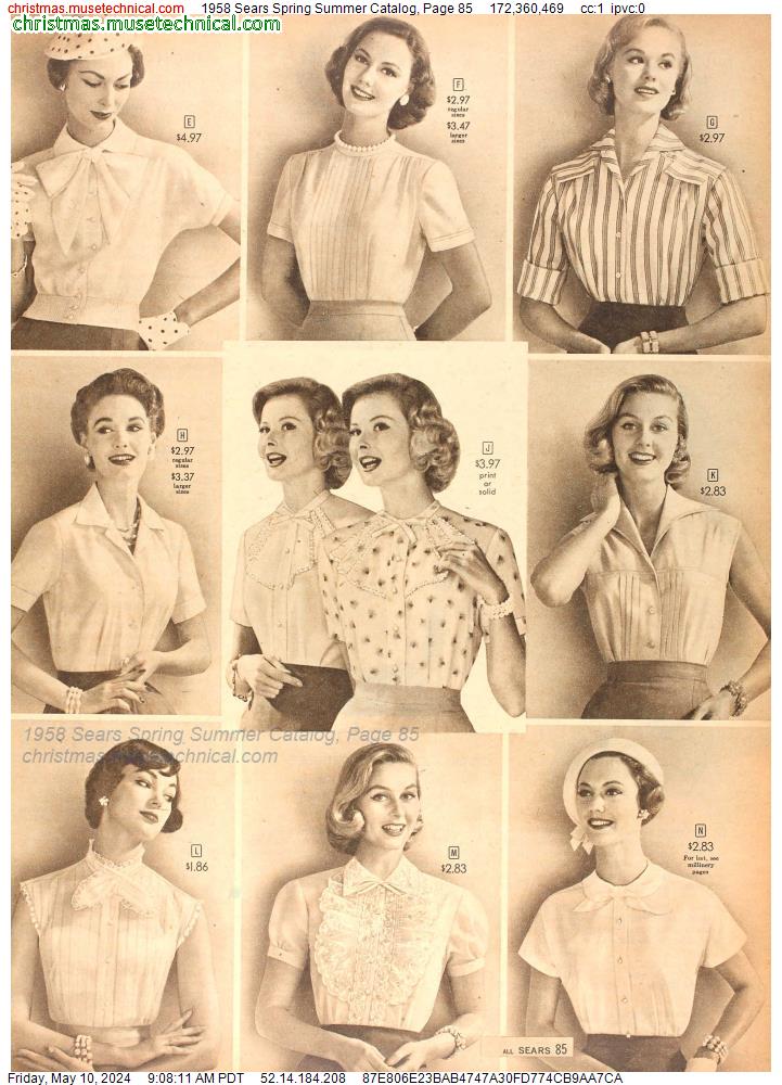 1958 Sears Spring Summer Catalog, Page 85