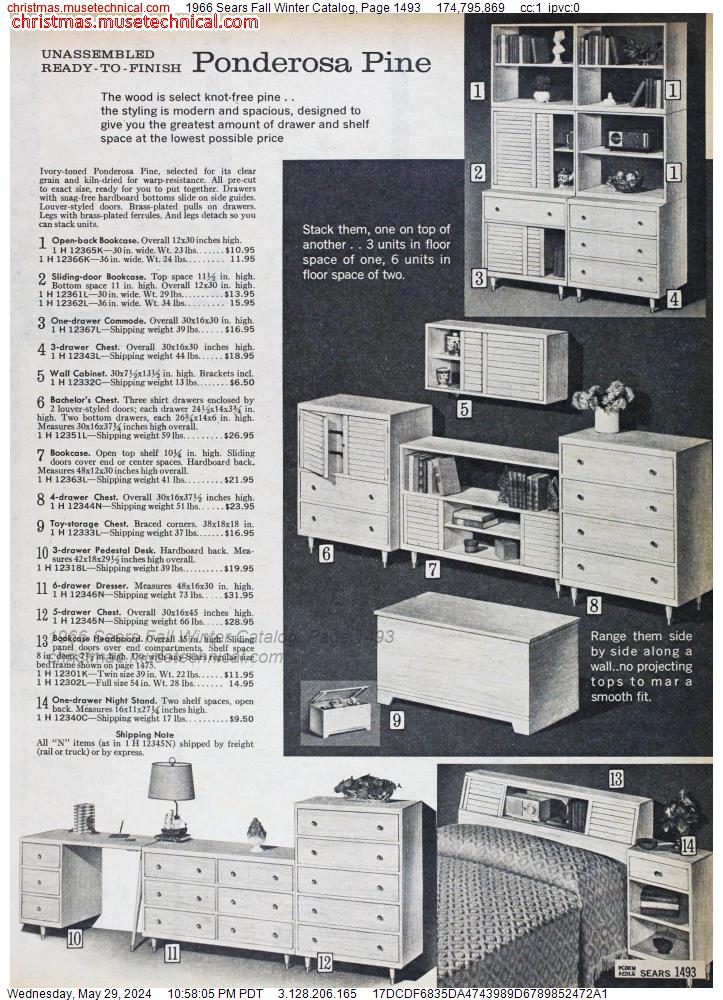 1966 Sears Fall Winter Catalog, Page 1493