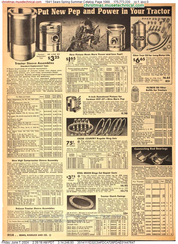 1941 Sears Spring Summer Catalog, Page 1069