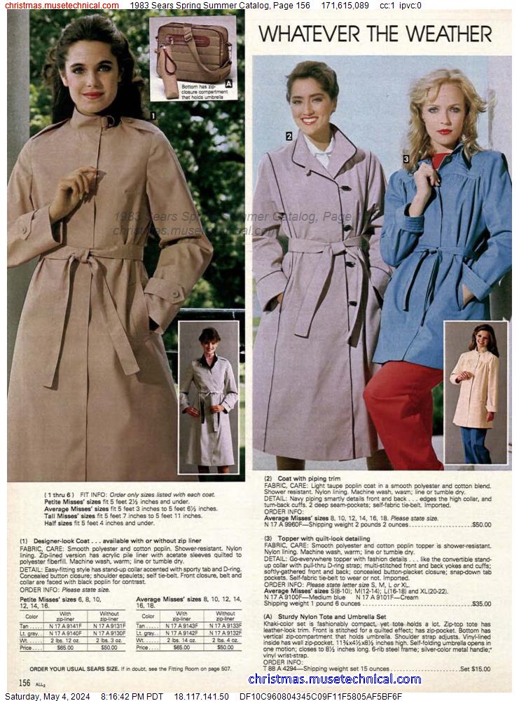 1983 Sears Spring Summer Catalog, Page 156