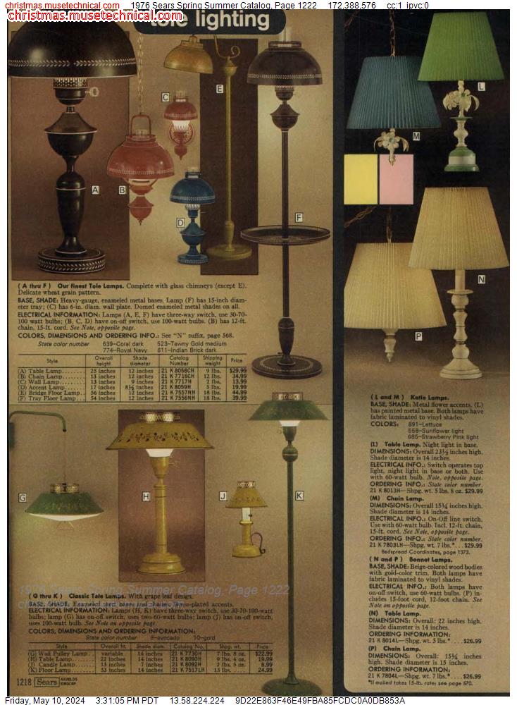 1976 Sears Spring Summer Catalog, Page 1222