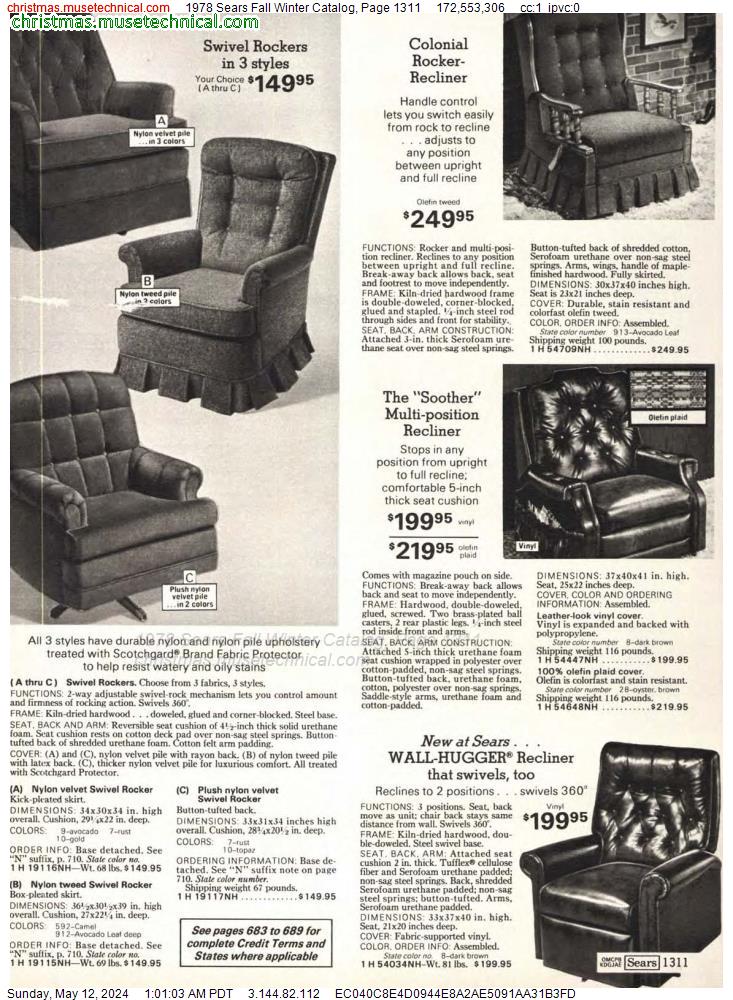 1978 Sears Fall Winter Catalog, Page 1311