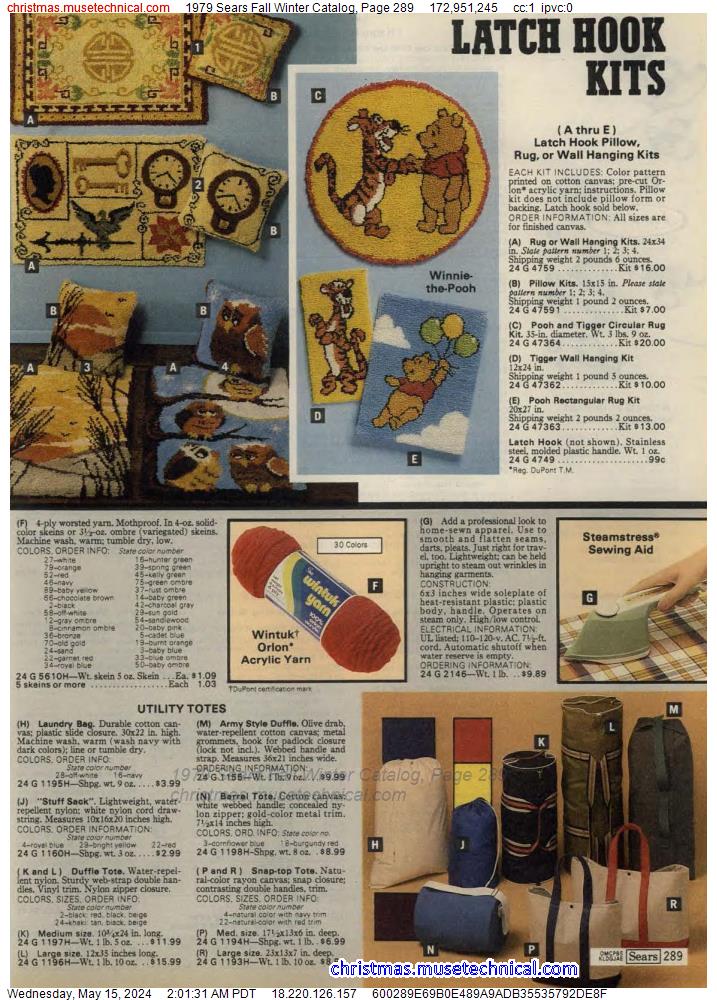 1979 Sears Fall Winter Catalog, Page 289