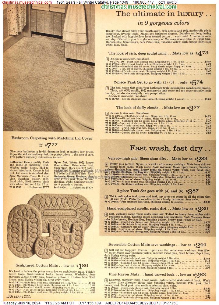 1961 Sears Fall Winter Catalog, Page 1349