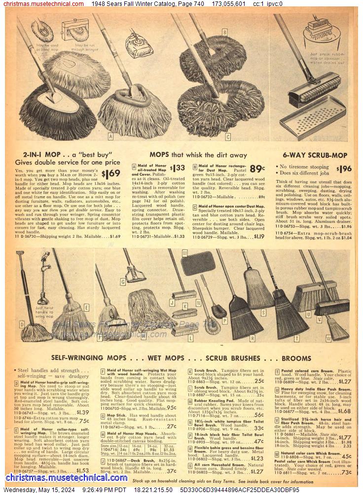 1948 Sears Fall Winter Catalog, Page 740