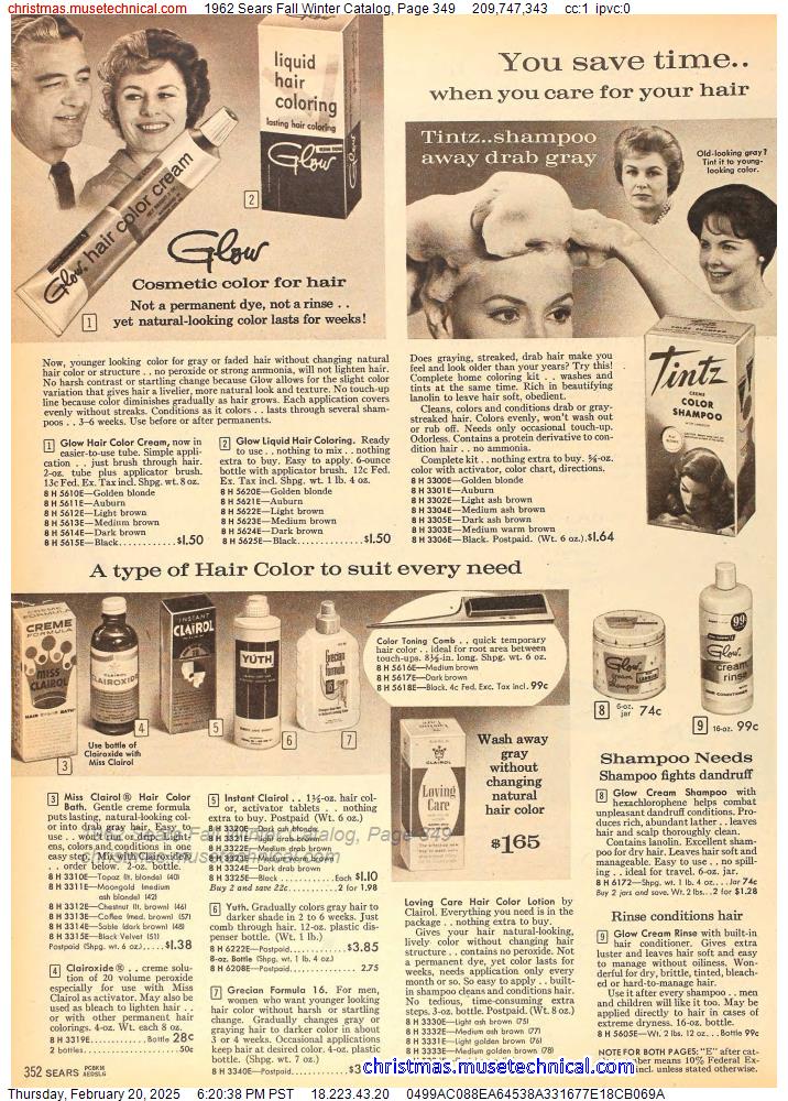 1962 Sears Fall Winter Catalog, Page 349