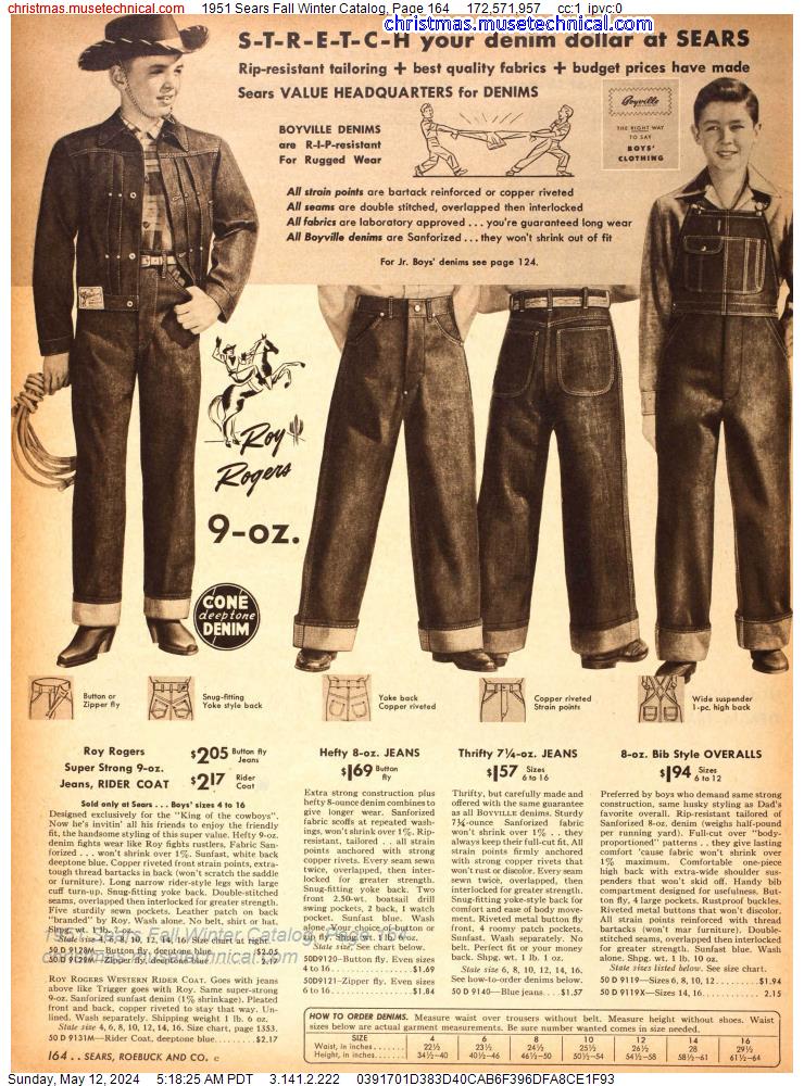 1951 Sears Fall Winter Catalog, Page 164