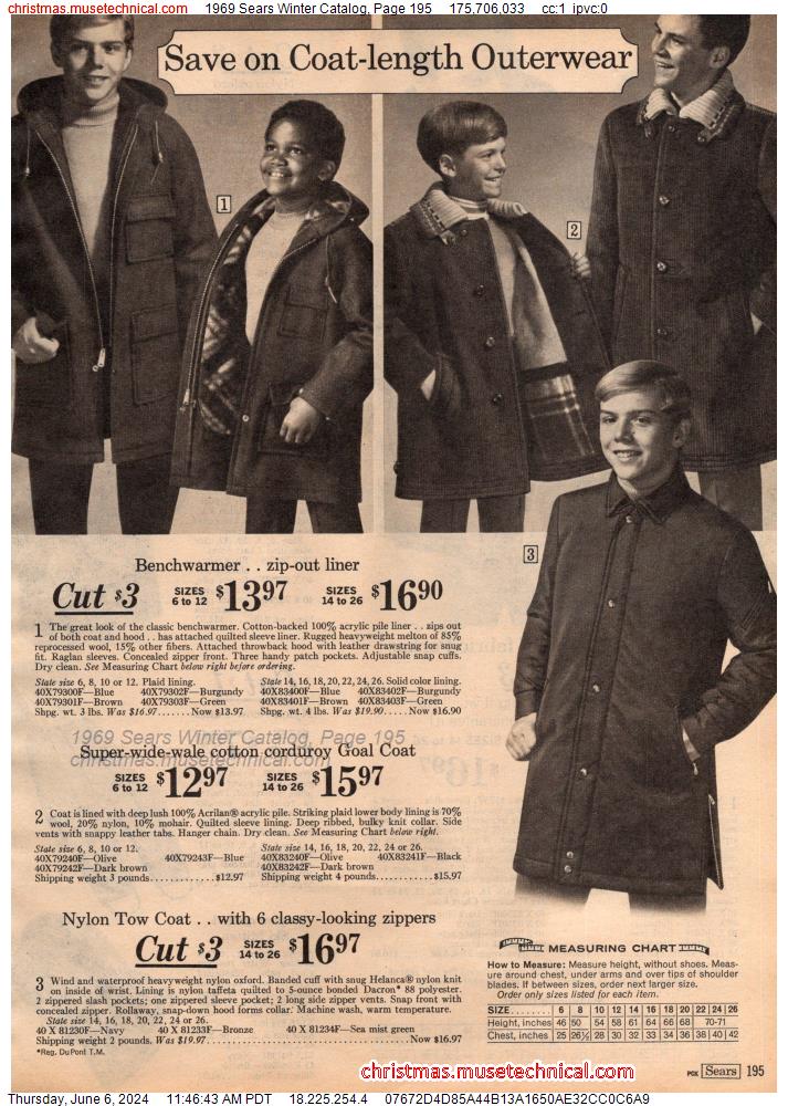 1969 Sears Winter Catalog, Page 195
