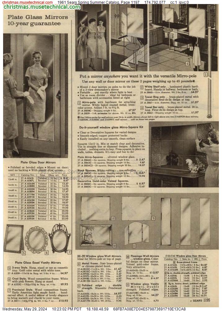 1961 Sears Spring Summer Catalog, Page 1197