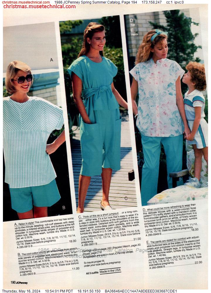 1986 JCPenney Spring Summer Catalog, Page 194