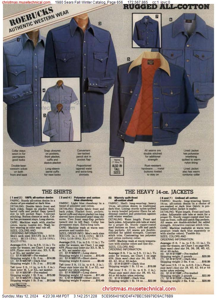 1980 Sears Fall Winter Catalog, Page 656