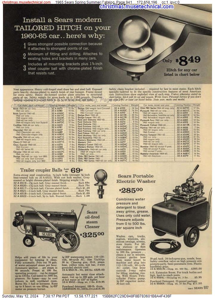 1965 Sears Spring Summer Catalog, Page 941