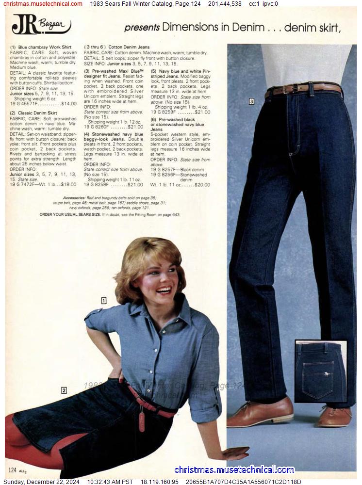 1983 Sears Fall Winter Catalog, Page 124